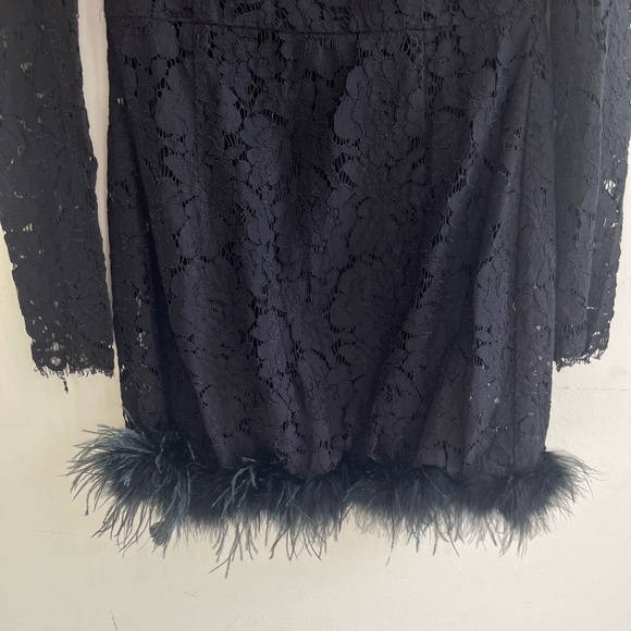 SAU LEE Mara Black Lace Dress Size 10 - Picture 6 of 12